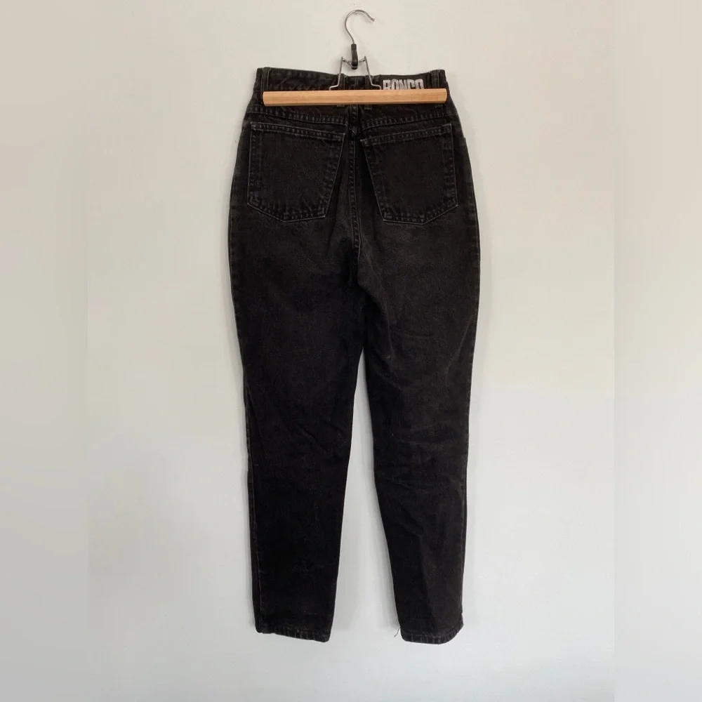 Vintage BONGO by Gene Montesano Black High Waisted Tapered Jeans Size 7 - Picture 3 of 11